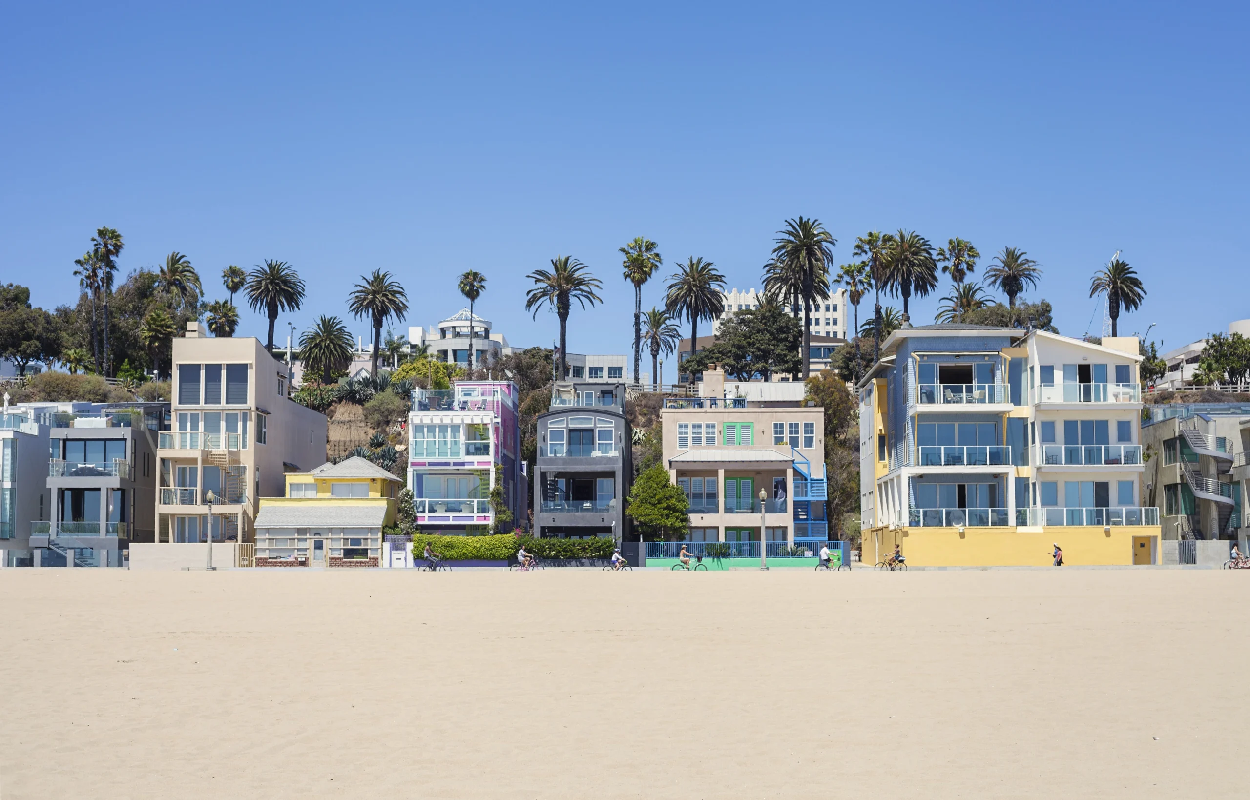 Homes along the beach in Santa Monica