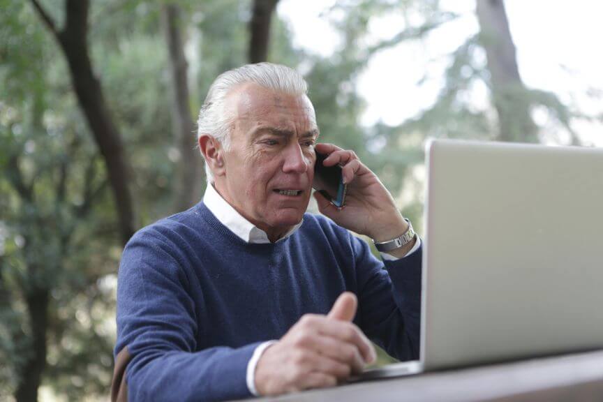 Landlord on phone Landlord on phone